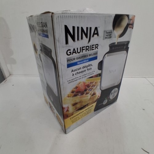 NINJA BELGIAN WAFFLE MAKER PRO NEVERSTICK - BLACK/SILVER - (MODEL: BW1000C) image 7