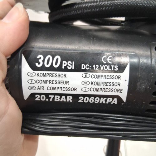PORTABLE AIR COMPRESSOR WITH DC CONNECTOR - 300PSI - DC12V - BLACK image 3