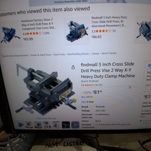 FINDMALL HEAVY DUTY 2-WAY CROSS SLIDE DRILL PRESS VISE - 5" - BLACK image 2