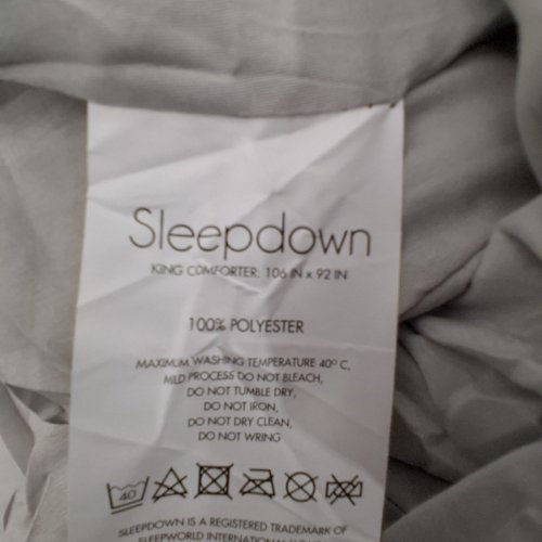 SLEEPDOWN MICROFIBER LIGHTWEIGHT COMFORTER - KING - 106" X 92" - GREY image 3