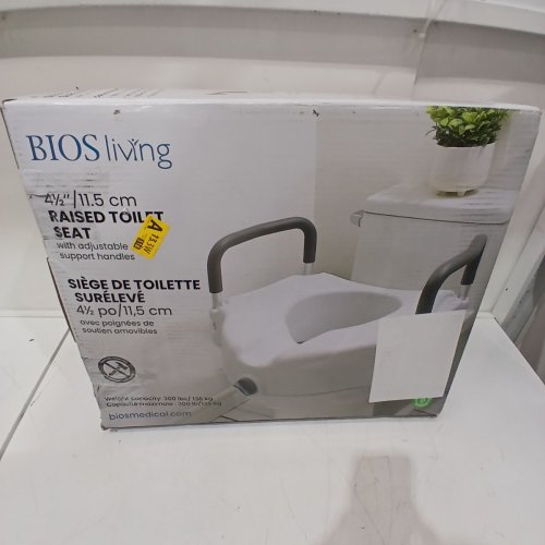BIOS LIVING RAISED TOILET SEAT WITH HANDLES - 4.5" - WHITE (MODEL: 59013) image 4