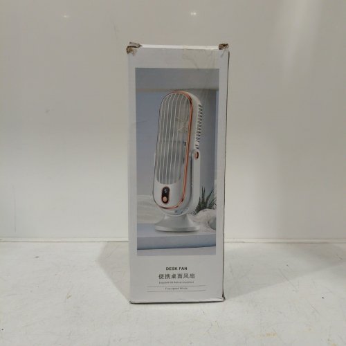 QUIET BLADELESS RECHARGEABLE DESK FAN - WHITE / ROSEGOLD (STYLE: S) image 4