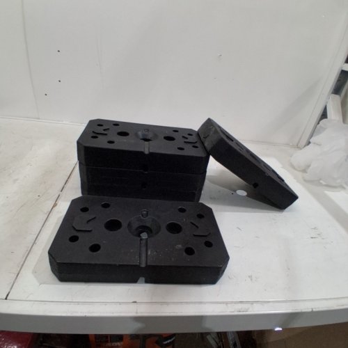 5PK RECTANGUALR CABLE WEIGHT EXERCISE PLATES - 10LB EACH - BLACK image 2