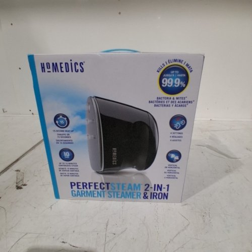 HOMEDICS 2-IN-1 MINI GARMENT STEAMER AND IRON - 800W - 2.2 OZ - BLACK (MODEL:PS-80-BK) image 2