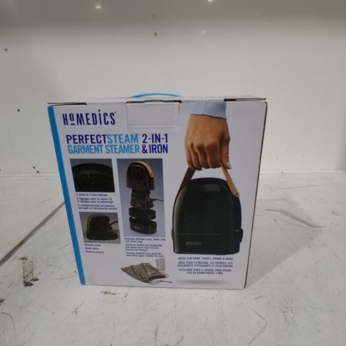 HOMEDICS 2-IN-1 MINI GARMENT STEAMER AND IRON - 800W - 2.2 OZ - BLACK (MODEL:PS-80-BK) image 3