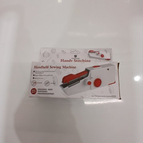 CHENSHENG HANDHELD PRE-THREADED SEWING MACHINE - WHITE/RED image 2