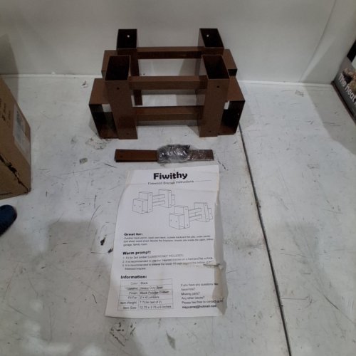 2PC IBS FIREWOOD LOG RACK BRACKET KIT - LUMBER WOOD STORAGE HOLDERS FOR 2 X 4" WOOD PLANKS FOR EASY FIREWOOD STORAGE - BROWN image 3