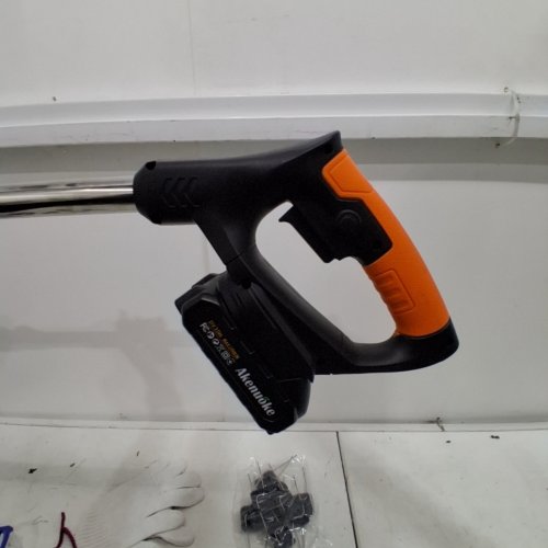 AKENUOKE BATTERY OPERATED CORDLESS WEED WACKER WITH 2 BATTERIES - ORANGE/BLACK image 2