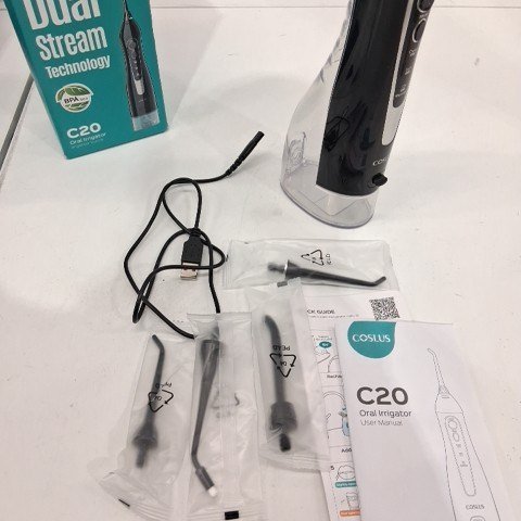 COSLUS ORAL WATER IRRIGATOR WITH FIVE TIPS - 300ML TANK - BLACK - MODEL:C20 image 3