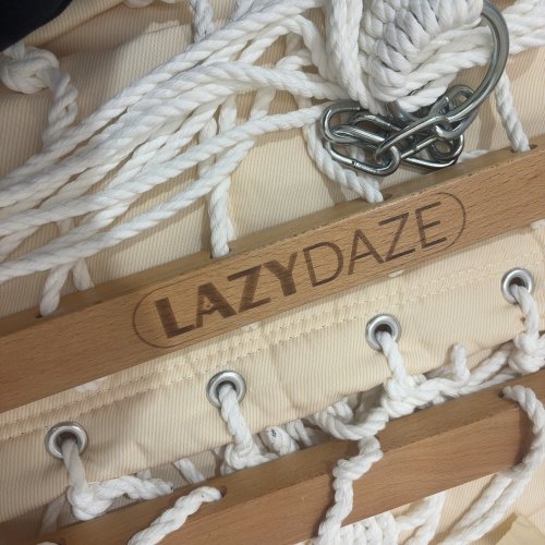 LAZYDAZE DOUBLE QUILTED HAMMOCK WITH SPREADER BAR - 12FT - BEIGE image 2