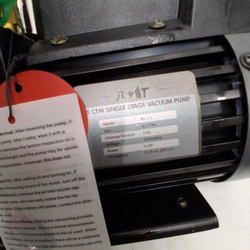 BMT AC VACUUM PUMP AND GAUGE SET - 4.5 CFM - 110 V (MODEL: PS-1.5) image 3