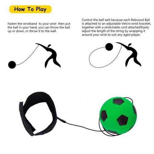 4PK RUBBER BOUNCING WRIST RETRIEVE STRESS RELIEF BALL REBOUND TOY - MULTI image 2