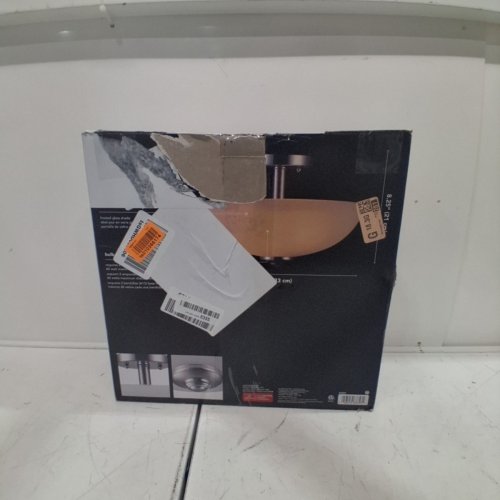 GLOBE ELECTRIC HUDSON 2-LIGHT SEMI-FLUSH MOUNT CEILING LIGHT - 8.25" X 13" - BRUSHED NICKEL, CHROME ACCENTS - (MODEL: 63357) image 4