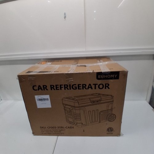 EUHOMY PORTABLE CAR REFRIGERATOR WITH WHEELS, 12V - 35L CAPACITY - BLACK (MODEL: CF003-35BL) image 5