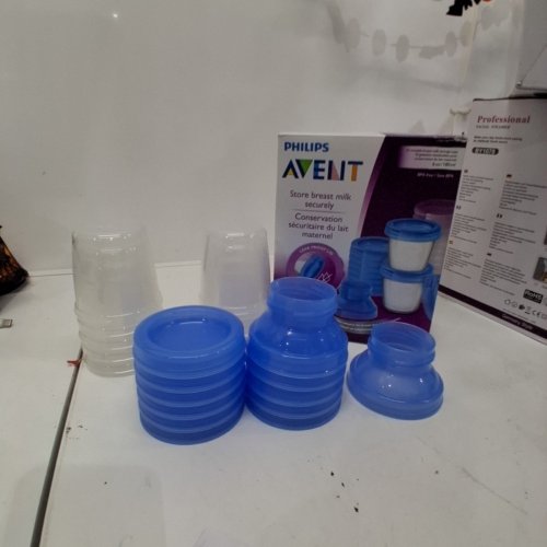 10PK PHILIPS AVENT REUSABLE BREAST MILK STORAGE CUPS - 6 OZ / 180 ML - BLUE (MODEL: SCF618/10) image 4