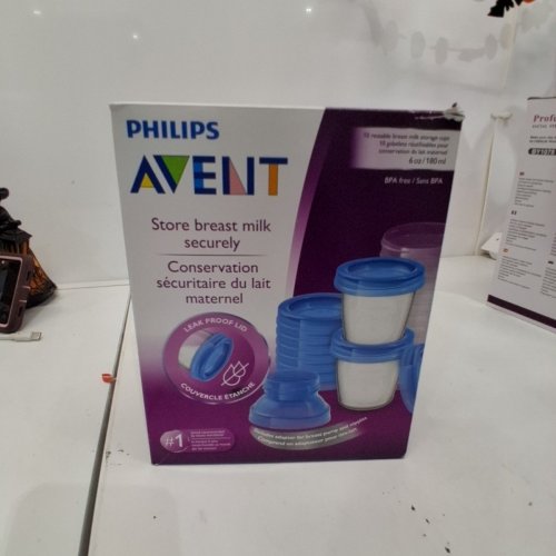 10PK PHILIPS AVENT REUSABLE BREAST MILK STORAGE CUPS - 6 OZ / 180 ML - BLUE (MODEL: SCF618/10) image 5