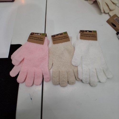 3PR STUDIO EXFOLIATING MASSAGE GLOVES - PINK, BEIGE, WHITE image 4