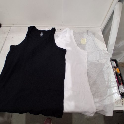 3PK GEORGE COTTON TANK TOPS - MEDIUM - BLACK AND WHITE (STYLE: GRS61324MN) image 3