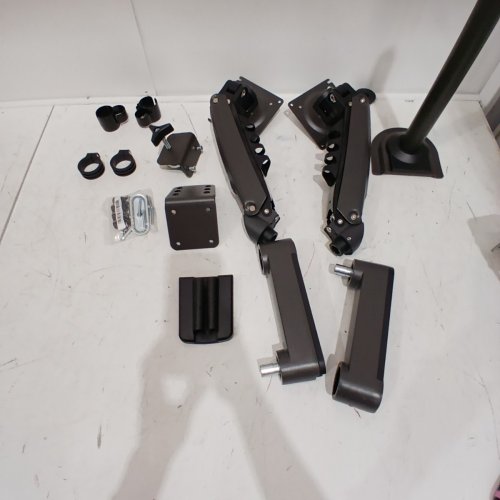 DUAL MONITOR ARM WITH POLE FOR 17-32" SCREENS - GREY image 3