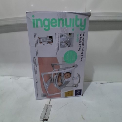 INGENUITY CONVERTME AUTOMATIC BABY SWING AND SEAT - 20LBS MAX - WHITE/GREY/BLUE (MODEL: 12189) image 5