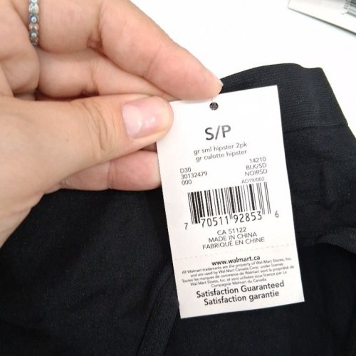 2PK GIRLS' HIPSTER BRIEFS - SMALL - BLACK AND GREY image 3