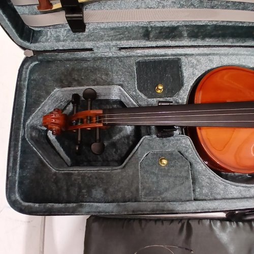 STENTOR VIOLIN WITH BOW AND CASE WITH HUMIDITY SENSOR - 4/4- REDDISH BROWN image 4