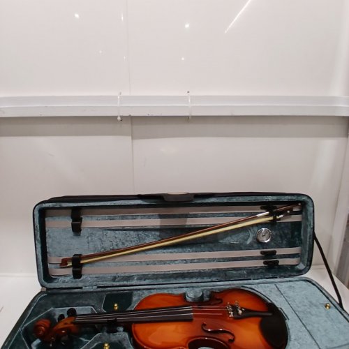 STENTOR VIOLIN WITH BOW AND CASE WITH HUMIDITY SENSOR - 4/4- REDDISH BROWN image 6