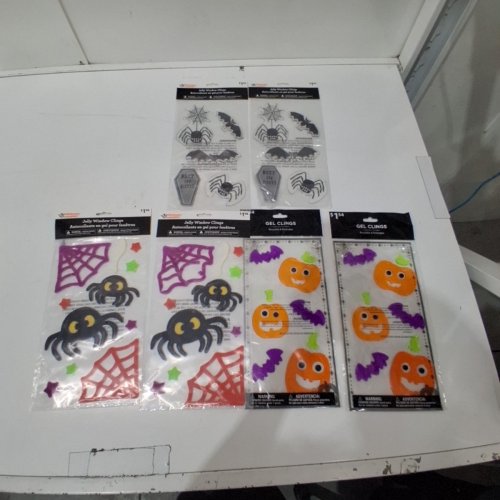 6PC+ ASSORTED HALLOWEEN JELLY WINDOW CLINGS - MULTICOLOUR image 2