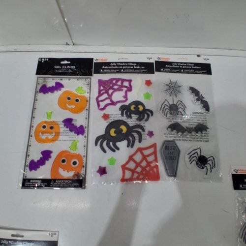 6PC+ ASSORTED HALLOWEEN JELLY WINDOW CLINGS - MULTICOLOUR image 3