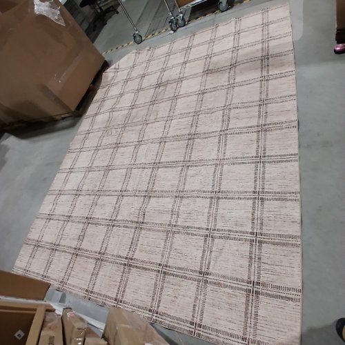 GARVEE WASHABLE CHECKERED AREA RUG - 8FT X 10FT - CAMEL - (MODEL: PHK_36YACR4X) image 2