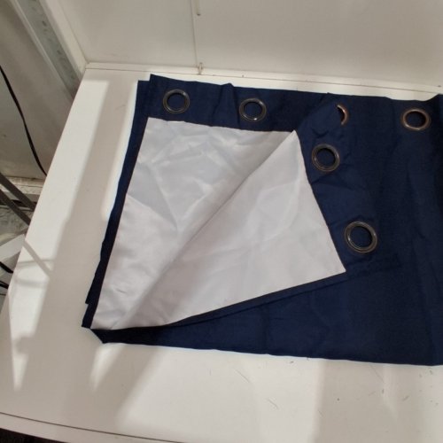 (1 PANEL) GROMMET EYE BLACKOUT CURTAIN - 63" X 54" - NAVY BLUE/WHITE image 3