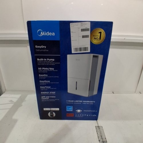 MIDEA ENERGY STAR DEHUMIDIFIER WITH PUMP - WIFI - SMART VOICE COMPATIBLE - 4,500 SQ.FT COVERAGE - WHITE (MODEL: MAD50P1AWS) image 5