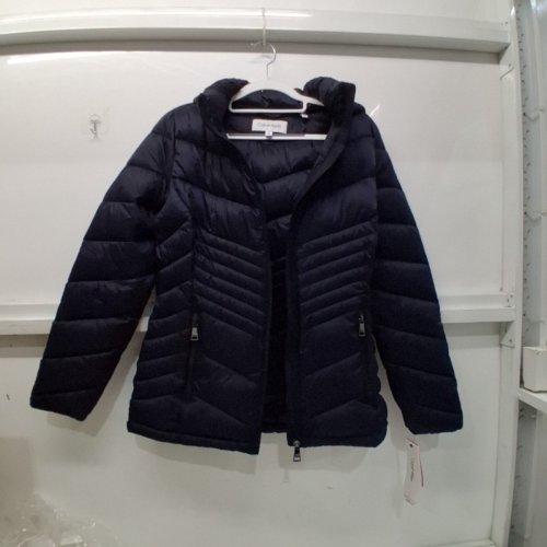WOMEN'S CALVIN KLEIN LIGHT-WEIGHT QUILTED HOODED PUFFER JACKET - SMALL - NAVY (STYLE: CW503430) image 2