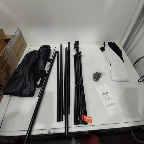 PORTABLE 160° WIDE ANGLE INDOOR/OUTDOOR PROJECTOR SCREEN WITH STAND AND CARRY BAG - 80" - BLACK (MODEL: DZC-80) image 2