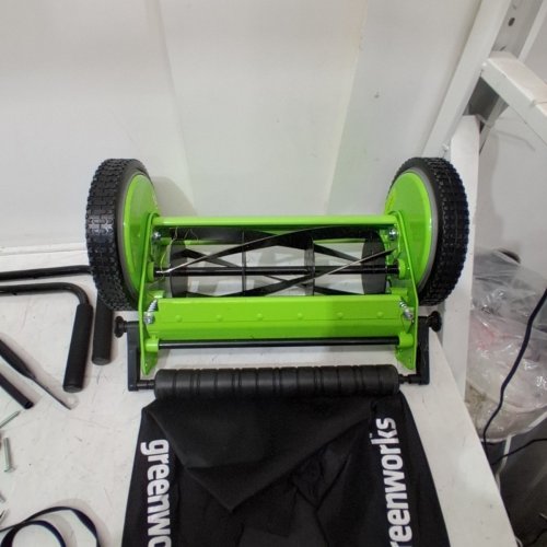 GREENWORKS REEL LAWN MOWER - 14" - GREEN (MODEL:LMQ701) image 4