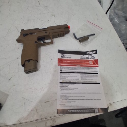 SIG SAUER PROFORCE M17 BLOWBACK AIRSOFT GUN PISTOL - FPS 380-410 - 6 MM CALIBER - TAN (MODEL: P320 M17/GPSIG1080) image 2