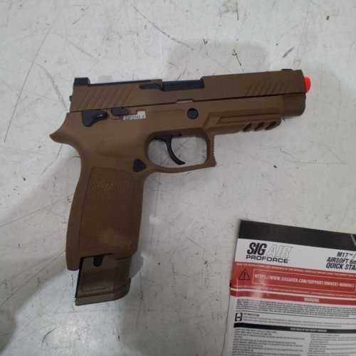 SIG SAUER PROFORCE M17 BLOWBACK AIRSOFT GUN PISTOL - FPS 380-410 - 6 MM CALIBER - TAN (MODEL: P320 M17/GPSIG1080) image 4