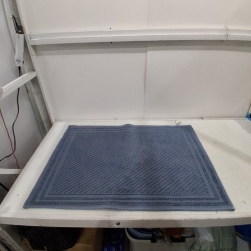 RIVIERA HOME COTTON WOVEN NON-SLIP BATH MAT - 24" X 34" BLUE (MODEL: 1973133) image 2
