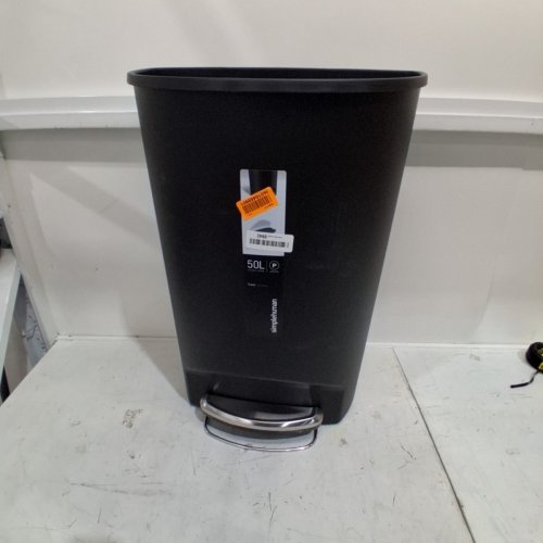 SIMPLEHUMAN PLASTIC SEMI-ROUND STEP-ON TRASH CAN, 50L, GREY image 2