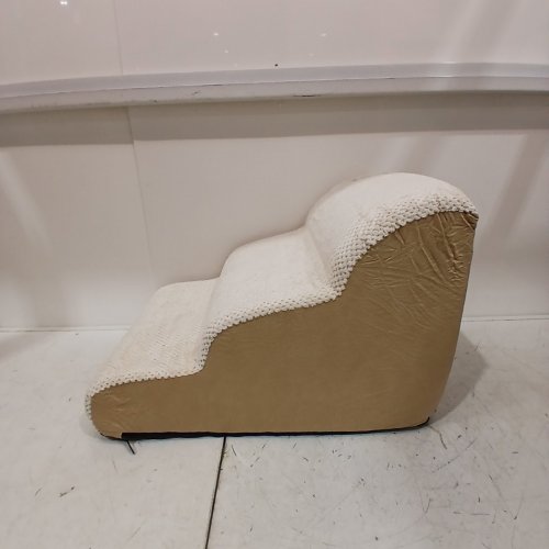 COZY KISS 3 STEP PET STAIRS FOR SMALL DOGS AND CATS WITH REMOVABLE WASHABLE COVER - 15.7" - BEIGE (MODEL: COZYKISS2024C) image 3