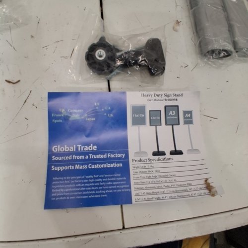 VAIGO HEAVY DUTY SIGN STAND - 8.5" X 11" - SILVER (MODEL: A4) image 3