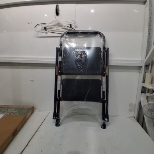 2-STEP FOLDING STEEL ANTI-SLIP LADDER - 330LBS MAX - BLACK (MODEL: LDR-BT2S-BK-CA) image 3
