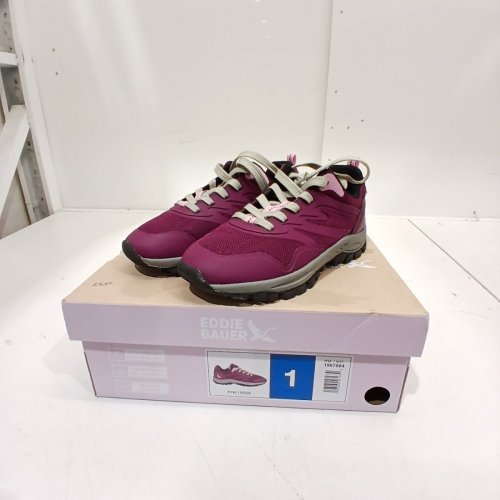 YOUTH EDDIE BAUER HIKING SHOES - SIZE 1 - PINK/PURLPE (STYLE: 1967894) image 2
