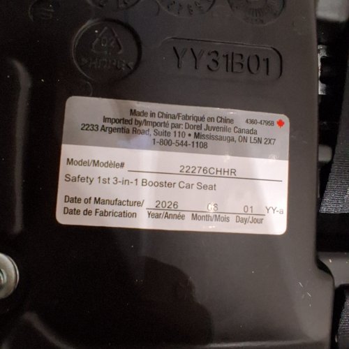 SAFETY 1ST 3-IN-1 HARNESS BOOSTER CAR SEAT - 100LB MAX - BLACK (MODEL: 22276CHHR) image 2