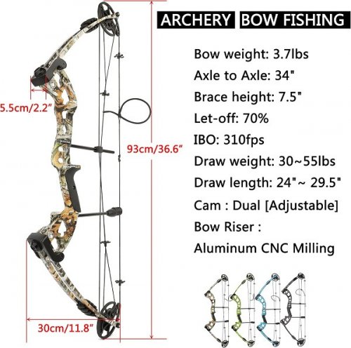 AMEYXGS ARCHERY COMPOUND HUNTING BOW KIT WITH ACCESSORIES - 30LBS TO 50LBS 310FPS - BLACK (MODEL:AMEYXGS-8) image 2