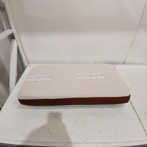 SWISS COMFORTS COPPER MEMORY PILLOW - 24" X 16" X 5" - WHITE/COPPER image 3