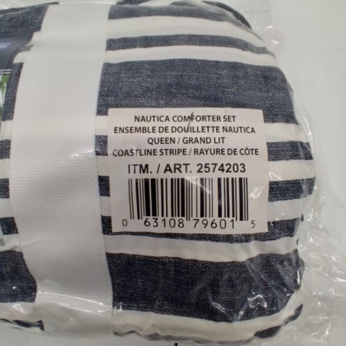 3PC NAUTICA HOME COMFORTER SET - QUEEN -BLUE/WHITE (MODEL: 2574203) image 4