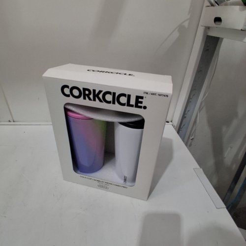 2PK CORKCICLE COLD CUP TUMBLERS - 24OZ - WHITE/RAINBOW (MODEL: 1977476) image 2