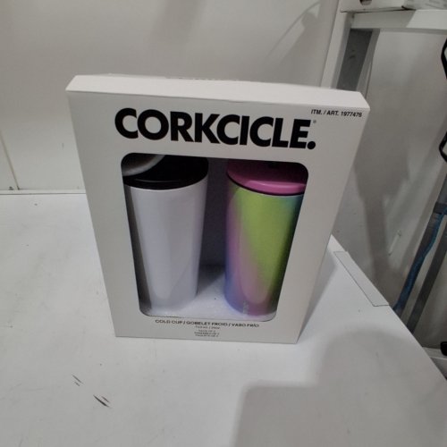 2PK CORKCICLE COLD CUP TUMBLERS - 24OZ - WHITE/RAINBOW (MODEL: 1977476) image 5