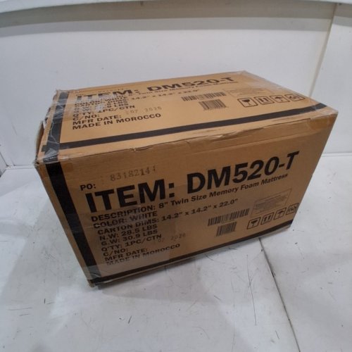MEMORY FOAM BED MATTRESS - TWIN - 8" THICK - WHITE (MODEL: DM520-T) image 4